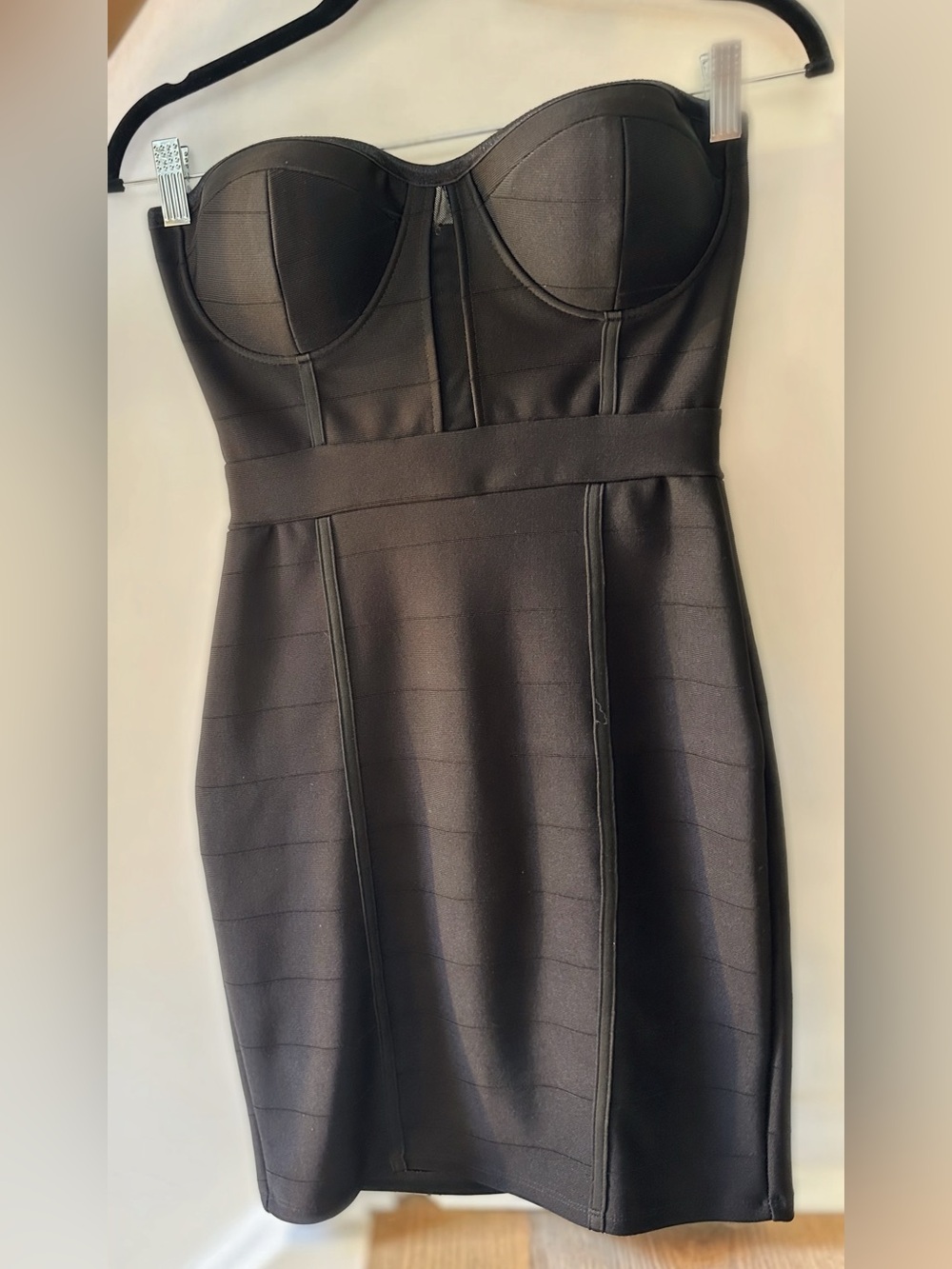 Black Strapless Bandage Bodycon Mini Dress | Bustier Corset Style
